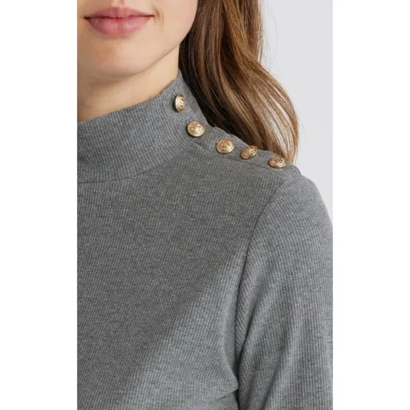 CASLON RIBBED BUTTON DETAIL KNIT TOP ❤️NWT IN STORES❤️ - Picture 2 of 4